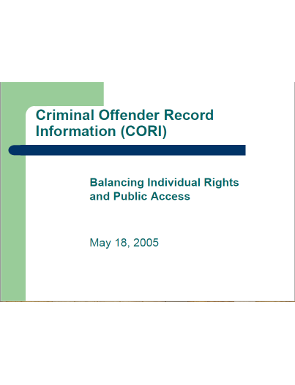 Criminal offender record front page
