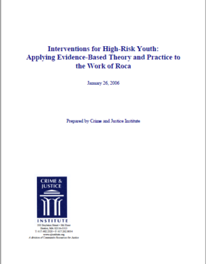 Interventions for high risk youth