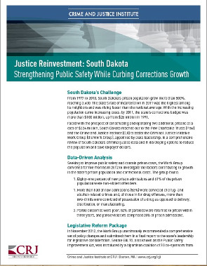 Justice reinvestment: South Dakota front page