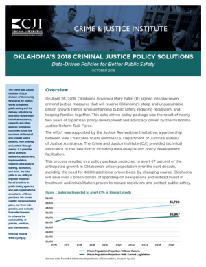 Oklahoma's 2018 criminal justice policy solutions front page