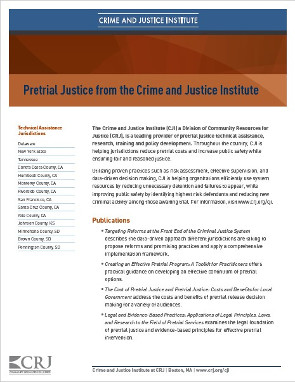 Pretrial Justice from the crime and justice institute front page