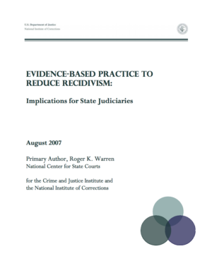 Evidence based practice to reduce recidivism front page