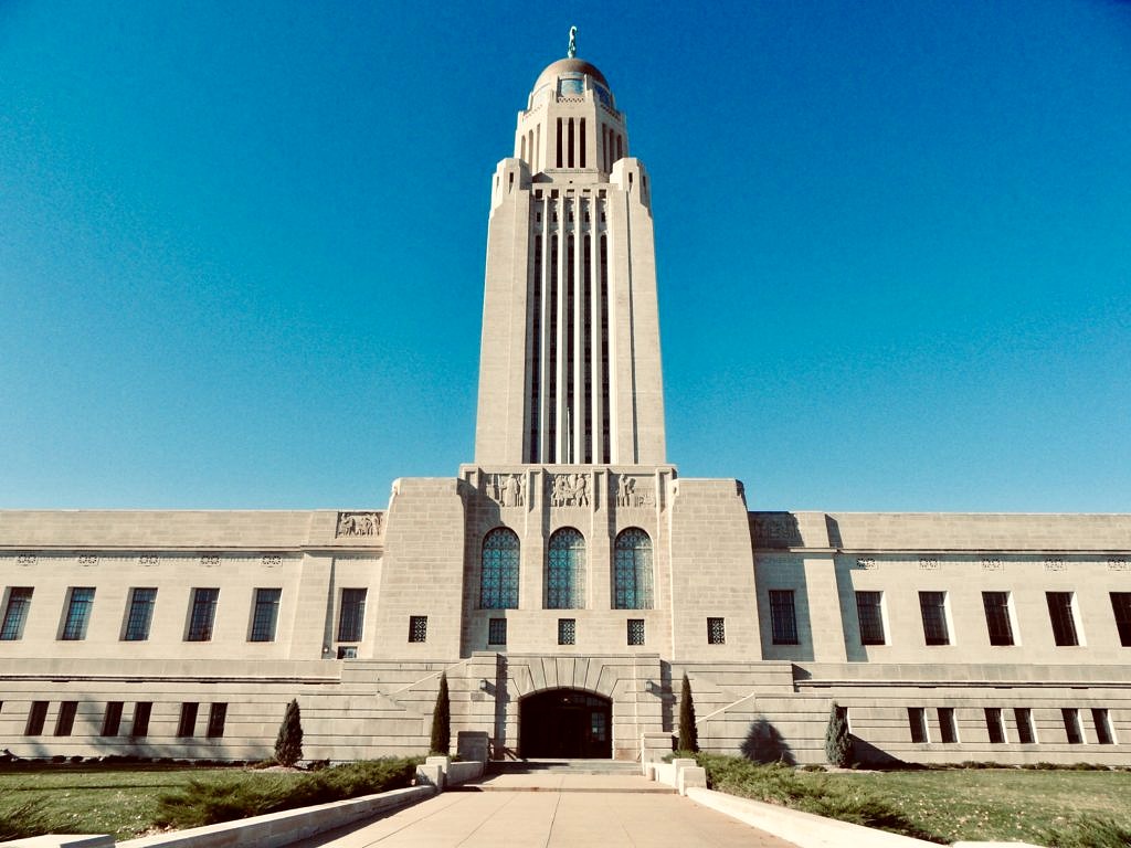 A photograph of the Nebraska state capitol in Lincoln
