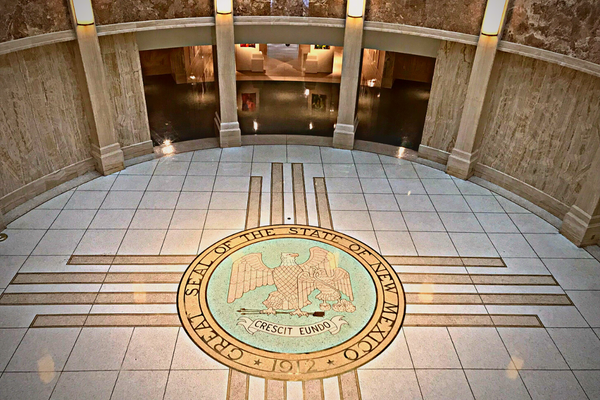 New Mexico Seal on a floor