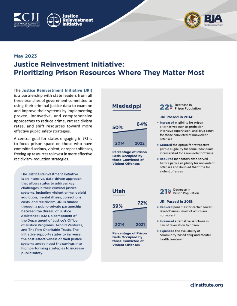 Cover of "Prioritizing Prison Resources" publication